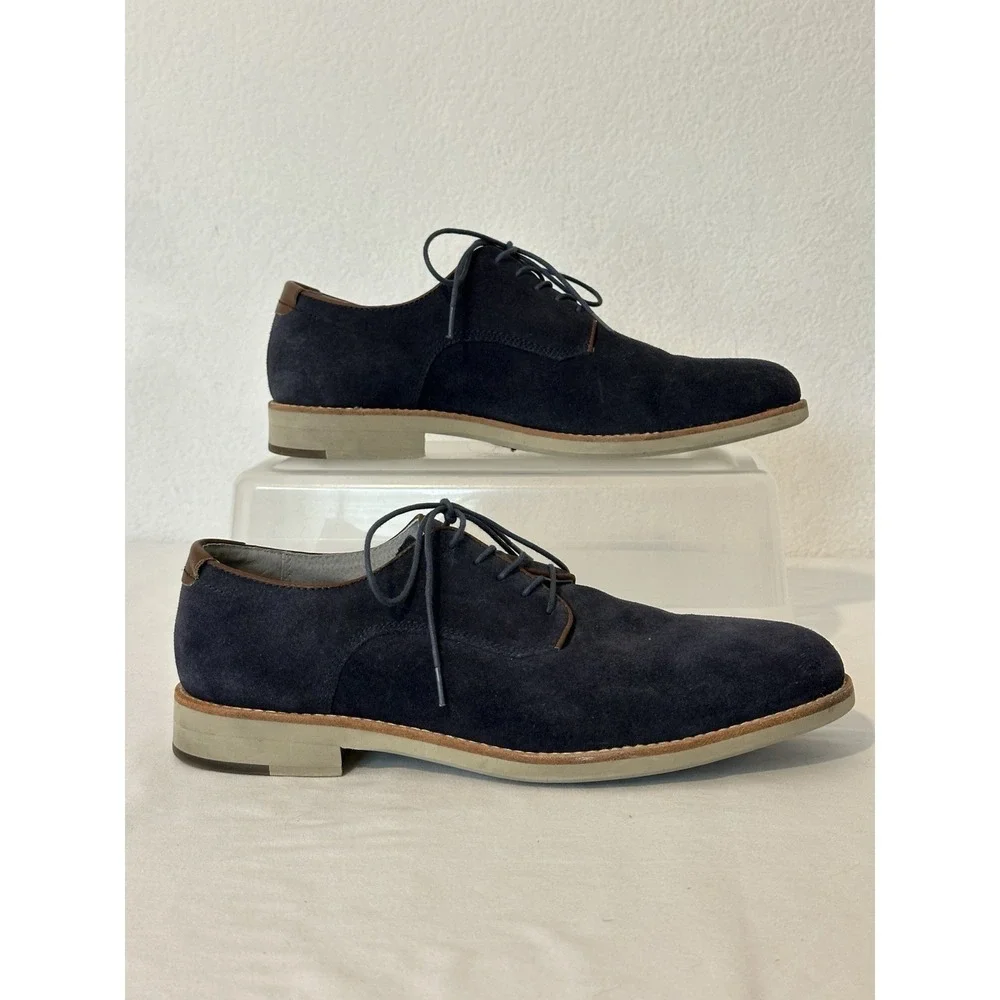 Johnston & Murphy Barlow Blue Suede Shoes Oxfords Flex System‎ Mens 10 M